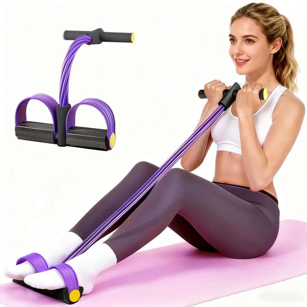 Pedal Resistance Bands with Handles, 6-Tubes Elastic Bands for Exercise